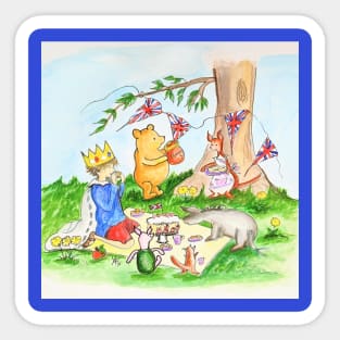 Winnie The Pooh Coronation Tea Party Sticker